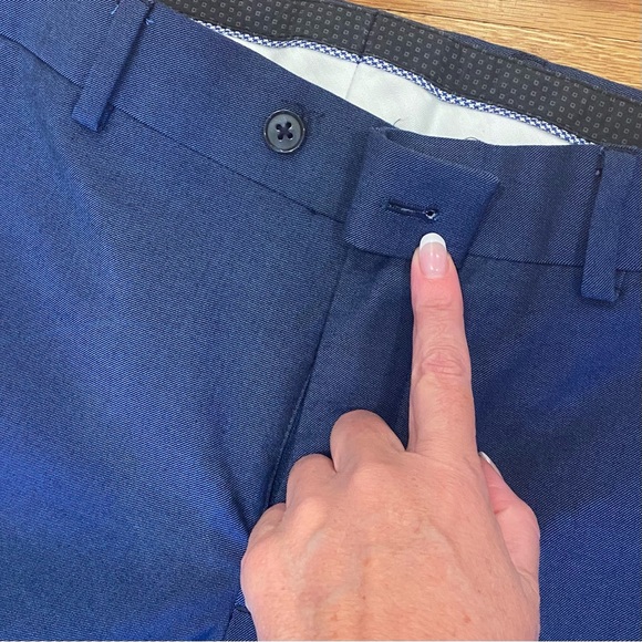 Nordstrom Savile Row 2 Piece Suit Blue 2 Button Jacket Pants 40R - Picture 12 of 14